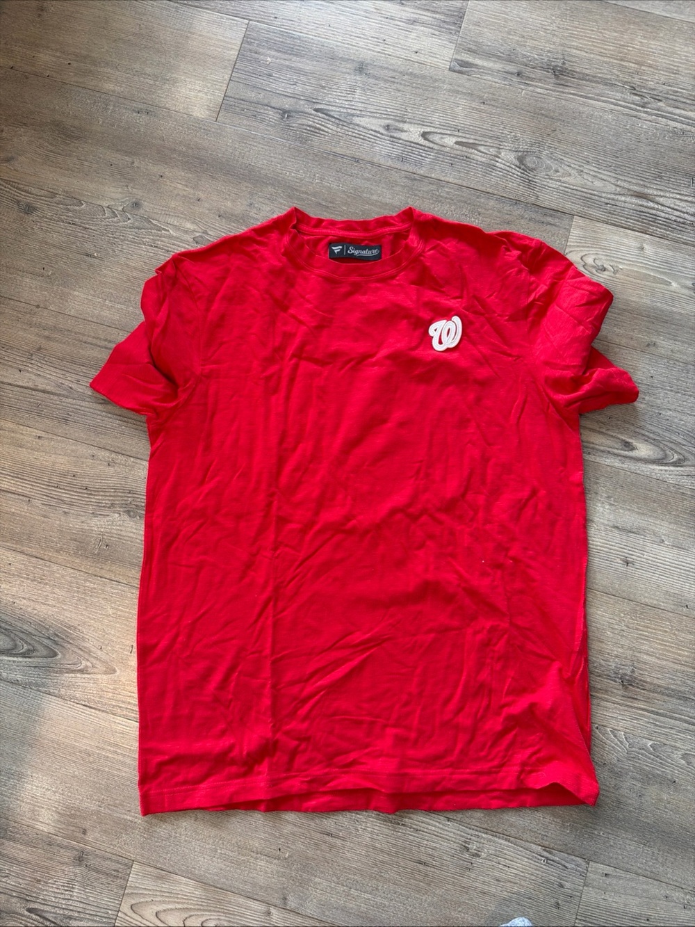 MLB Washington Nations Red Short Sleeve Crew T-Shirt with White Chest Emblem